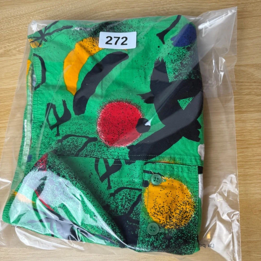 VTG Speedo Green Abstract Print Swim Trunks Mens XL Cargo Pocket Funky Pop Art
